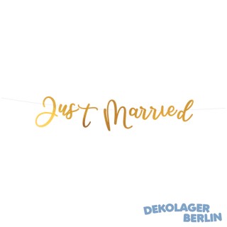 Just Married Girlande zur Hochzeit in gold hochzeitsdeko Berlin kaufen