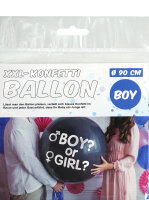 Gender Riesen Ballon mit Konfetti blau oder rosa