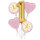 Ballon Bouquet 1. Geburtstag gold rosa