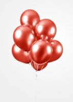 Chrome oder Spiegel Luftballons rot 30 cm 12