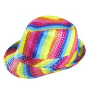 Regenbogen Hut Fedora mit Pailletten