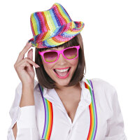 Regenbogen Hut Fedora mit Pailletten