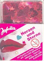 Gesichts Sticker Herzen und Sterne in rot