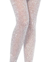 Glitzernde Lurex Leggings in silber glänzend