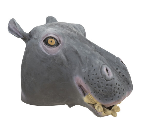 Hippo Maske aus Latex für Nilpferd