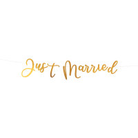 Just Married Girlande zur Hochzeit in gold