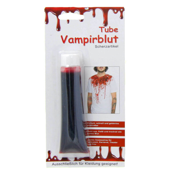 Vampirblut in der Tube als Blutgel