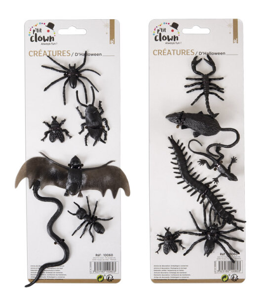 Set mit 6 Fake Insekten Halloween Spinnen