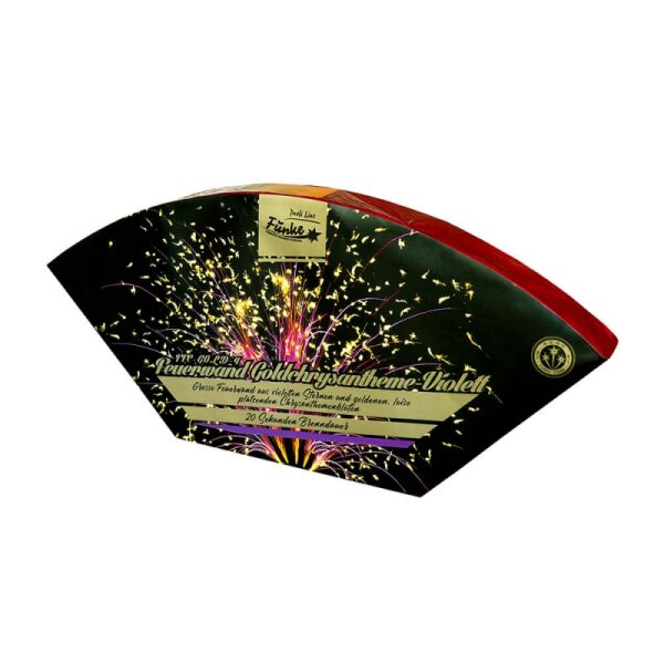 Silvester Feuerwerk Funke Fontänenverbund Feuerwand Goldchrysantheme Violett