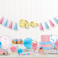 Gender Baby Party Fransen Girlande