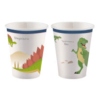 8 Dinosaurier Becher 250 ml für die Dino Party