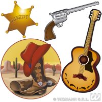 Wilder Westen 4er Set Western Wanddeko