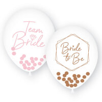 Set aus 6 Team Bride Ballons mit Konfetti