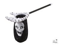 Halloween Betteltasche als Skelett mit Hand und Totenkopf