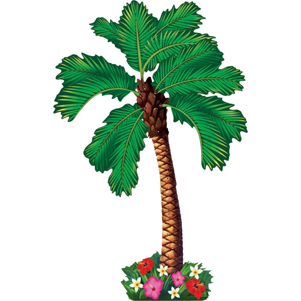 Hawaii deko Palme mit Blumen 160 cm