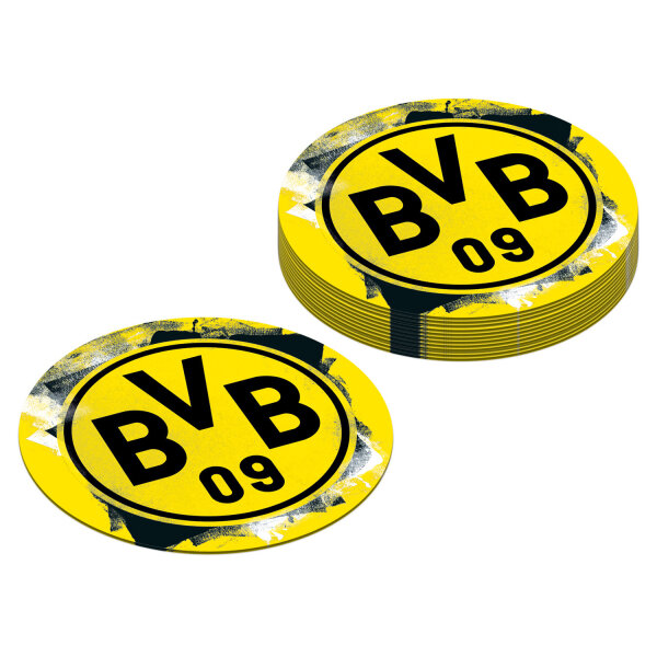 12 Bierdeckel mit Borussai Dortmund Fussball Motiven