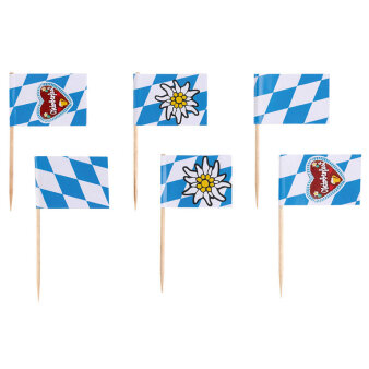 30 Oktoberfest Flaggenpicker Bayrische Motive