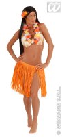 Hawaii Bastrock orange mit Blumenkette