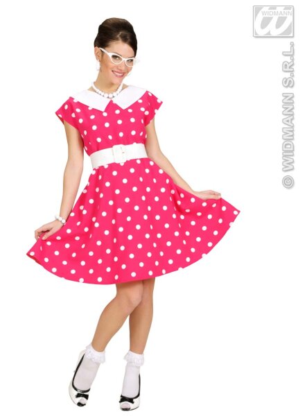 50er Jahre Kleid mit Petticoat in Pink