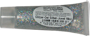 EULENSPIEGEL Effekt Glitzer Gel Silber Juwel holographisch 18 ml Tube