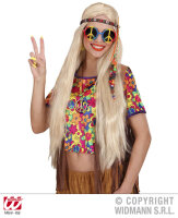 Hippie Halskette mit Peace Zeichen aus Metall