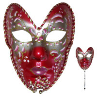 Venezianische Maske am Stab Stabmaske zum Karneval in Venedig