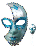 Venezianische Halbmaske am Stab Stabmaske zum Karneval in...