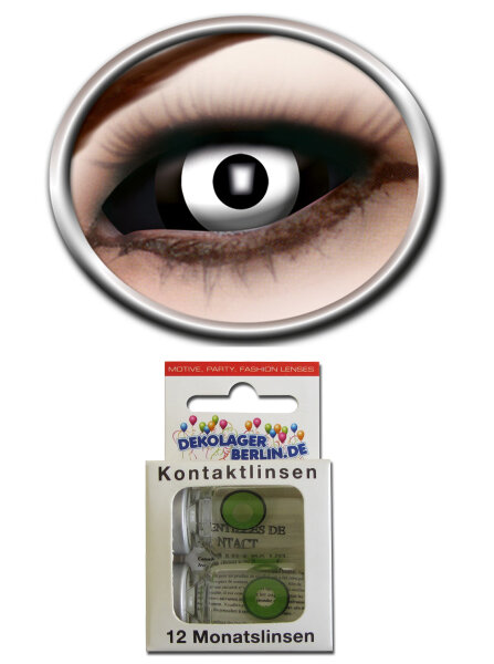 Sclera Kontaktlinsen black n white weiss schwarz von eyecatcher 22mm