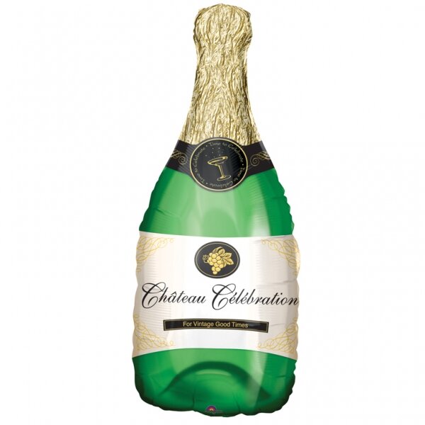 Jumbo Folienballon Sektflasche oder Champagnerflasche 35x91cm