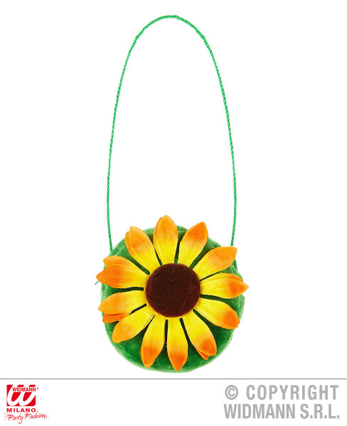 Hippie Handtasche in grün mit Sonnenblume