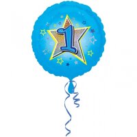 Folienballons Zahlenballons blue stars 1 bis 9