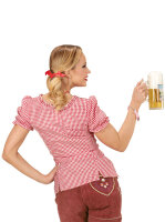 Bayern Trachten Hemd als Bluse zum Oktoberfest rot weiss...