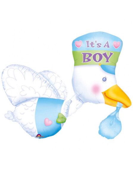 Storch in blau It´s a Boy Folienballon 81cm