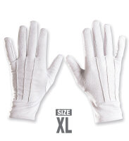 Weisse XL Handschuhe für Rokoko oder den Weihnachtsmann