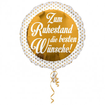 Folienballon zum Ruhestand die besten Wünsche 43cm