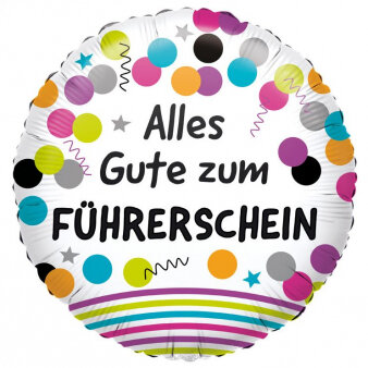 Folienballon Alles Gute zum Führerschein 43cm