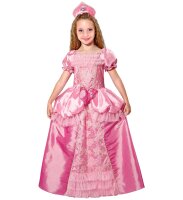 Kinderkostüm Prinzessin in Rosa mit Krone für Mädchen