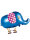 Folienballon Airwalker Ballon als Elefant 82cm